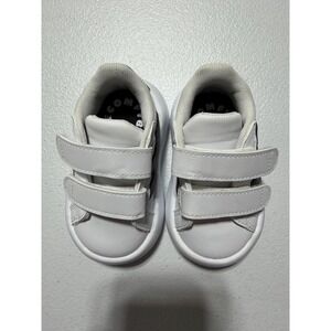 Adidas Grand Court Comfy Bubble Bottom White Black Stripe Sneakers Toddler 4K